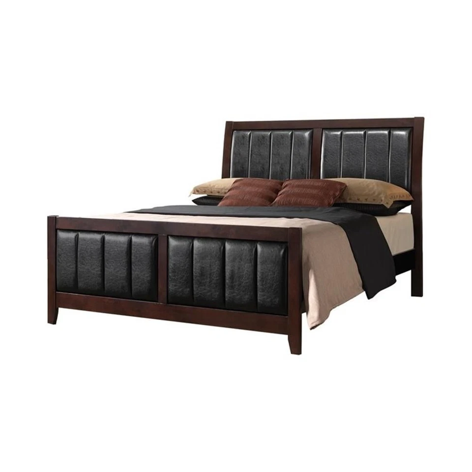 Pemberly Row 5-piece California King Wood Bedroom Set Cappuccino and Black - Image 2 of 4