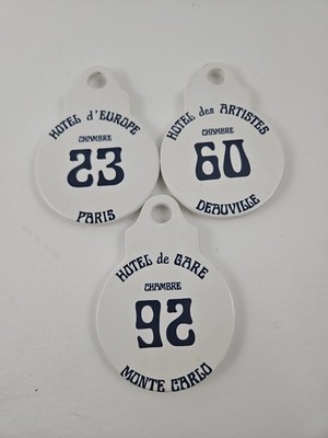 Vintage Howard Kaplan's French Country Store Key Tag Lot Of 3 Hotel d' Europe 
