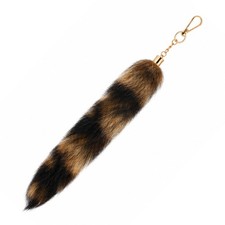 Hpmjz Raccoon Tail Keychain, Faux Fluffy Therian One Size, Brown