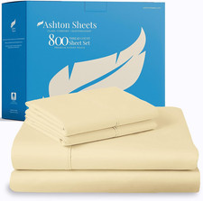 Luxury 100 Egyptian Cotton Twin Sheets - 800 TC, Soft Cooling, Sand