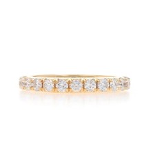 Yellow Gold Diamond Wedding Band - 14k Round Brilliant .50ctw Ring