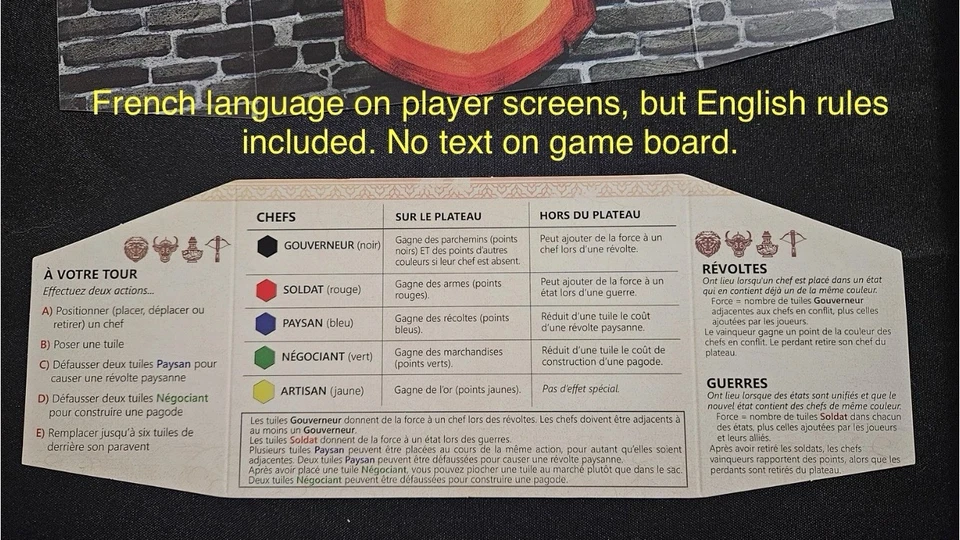 New YELLOW & YANGTZE BOARD GAME French Language Ed w/English Rules reiner knizia - Image 4 of 4