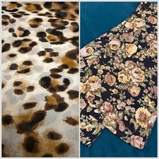 Vibrant Floral Print Scarf Sheer Lightweight Leopard Accent