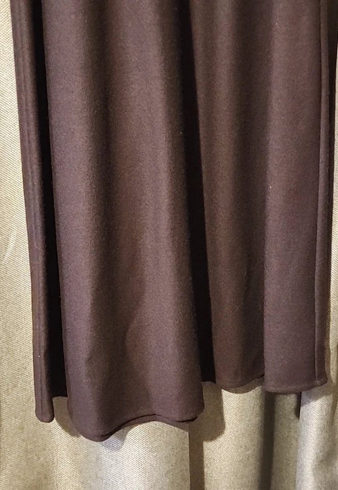 Vestido Largo Vintage Eileen Fisher Negro Lana Talla Pequeña Manga Larga Cuello Redondo Foto 2 de 4