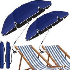 WingFly 2 Pack Beach Chair Umbrella with Clamp, UPF50+ Canopy Umbrella with clip