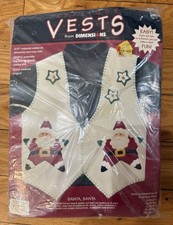 Dimensions Santa Felt Vest Applique Christmas Needlecraft Kit 62094