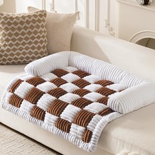 Dog Couch Bed, Thick Flannel Cover M-33.45 x 30.71 inch, Brown