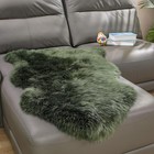 Fluffy Genuine Sheepskin Rug, Soft Green Shaggy Fur Fuzzy Area Rug for Fur Wo...