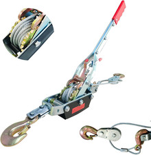Come Along Winch - 11000 Lbs5t Pulling Capacity12ft Steel Cable3 Hooksdual G