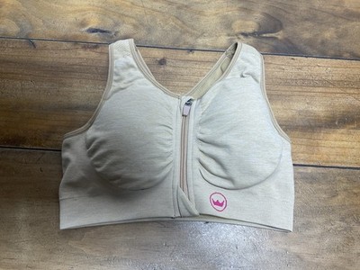 Shefit Perfect Lounge Sports Bra Honey Wheat - 1Luxe Seamless Zipper Front XS
