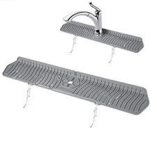 24-Inch XXL Kitchen Sink Splash Guard, Silicone 24-inch XXL, Grey