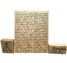 2003 Stampin Up BY DEFINITIONS 3 pc XL RUBBER INK STAMP SET Love Harmony Peace