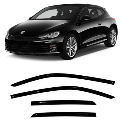Tape-on Window Visors Rain Guards Fit VW Scirocco 3d 2008-2017 Wind Deflectors