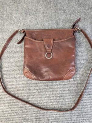 Jack Georges Voyager Brown Leather Crossbody Bag Purse Tablet Messenger