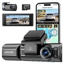Produktbild - AZDOME 3 Kanal Dashcam 4K Dashcam 5G WiFi GPS 4K+1080P+2.5K Parkmodus 64GB Karte