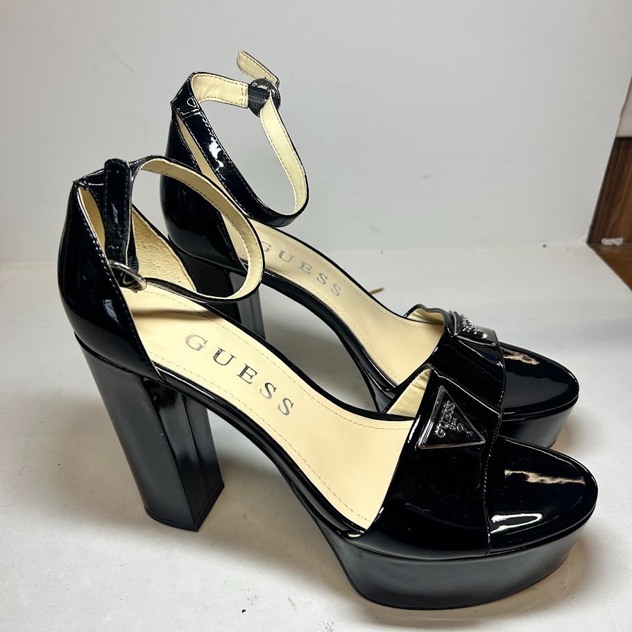 靴 guesssjp Guess Womens 9.5 M Black Patent Seton Block Heel Pumps NIB XK8 | eBay