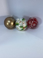3 Large Decorative Christmas Ball Ornaments