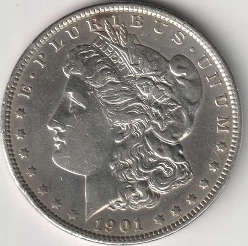 JUST REDUCED!! BETTER DATE 1901 (P) MORGAN SILVER DOLLAR AU DETAILS
