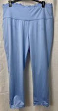 NWOT Crown & Ivy Sport Leggings Blue Scalloped Size XL Pocket New Without Tags