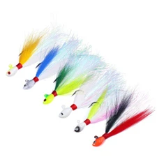 6 Pack Inchiku Bucktail Jig Head Sea Fishing Wobbler Bait Multicolor Trout Bass