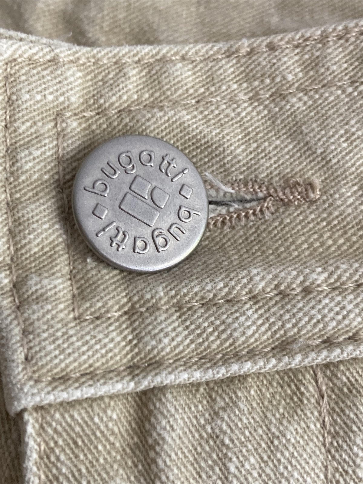 Vintage Bugatti Beige Stonewash Cotton Jeans, Size 36 5