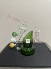 Glass 14mm Water Pipe - 8in Tall - FREE US SHIPPING