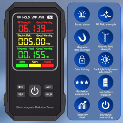 Digital EMF Meter Electromagnetic Field Radiation Detector LCD Geiger Counter