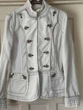 #rare Vintage Steampunk Military Style Denim Jacket By Pepe Jeans Size M Uk 10