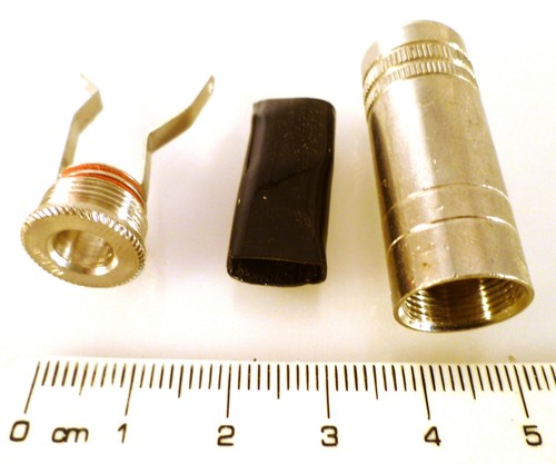 Mono 6.35mm Jack Socket in Line Nickel Plated Brass OM0885 - Picture 3 of 7