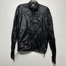 American Apparel Black Nylon Rain Coat Jacket Size S Lightweight Zip Up