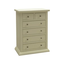 CASSETTIERA 4+2 IN LEGNO, COLORE AVORIO, 64*38*93 H