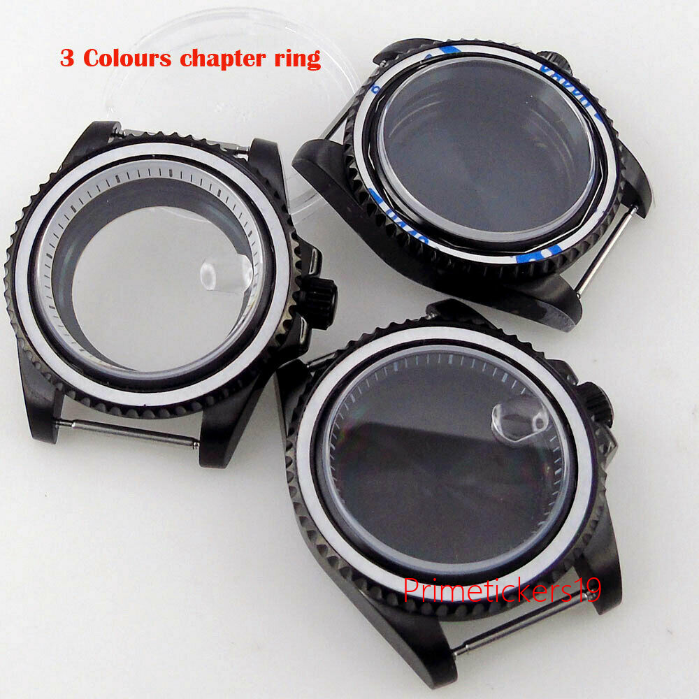 Black PVD 40mm Watch Case Fit NH35 NH36 ETA2824 PT5000 ST2130