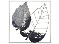 Elegante Wanddekoration Schwarz/Grau/Gold Blattform Rhenium
