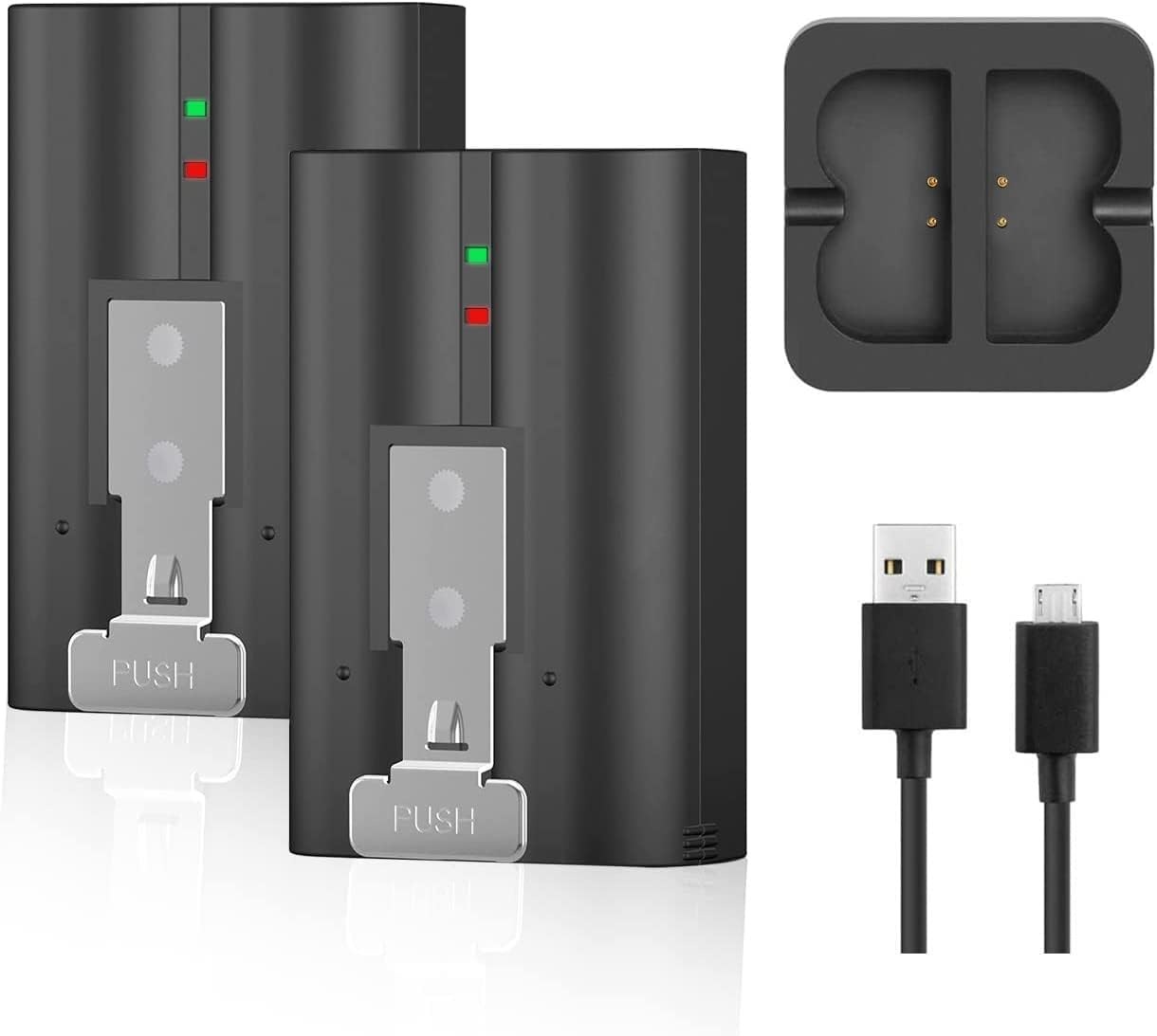 2-Pack 6040Mah Battery with Charger Station for Ring-Doorbell Camera 2/3/4, Spot