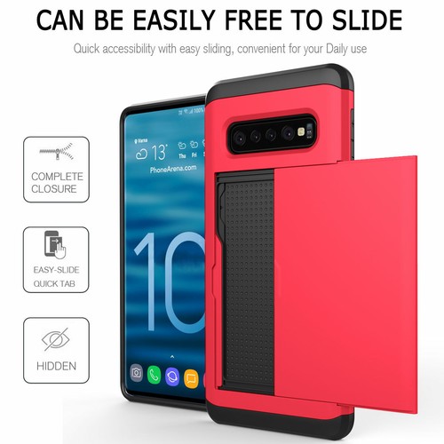 For Samsung S10 5G S10e S10 Plus Shockproof Hard Phone Case with Card Holder - Picture 23 of 89