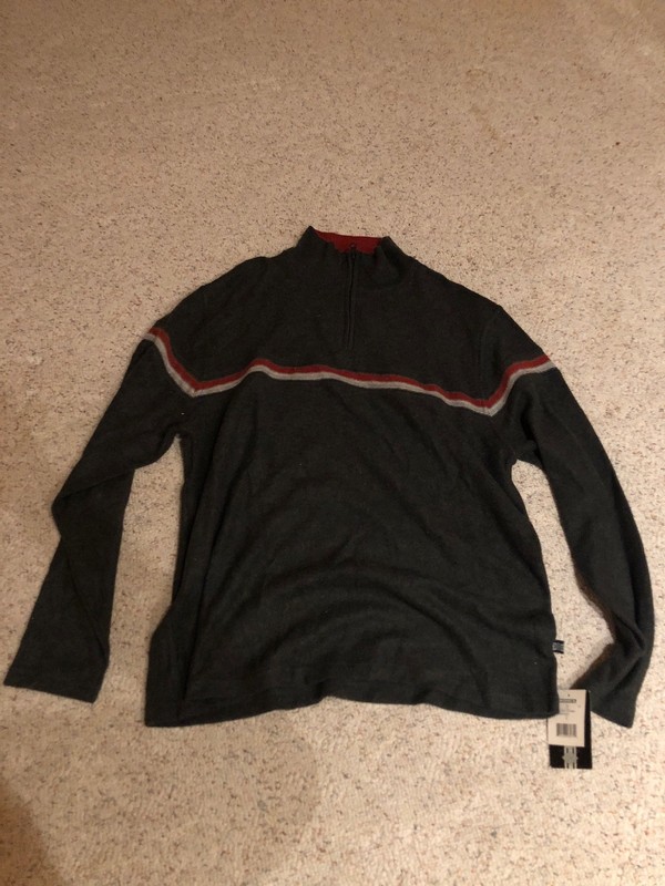 NWT Mens Pullover Sweater Zip Front Size Xl