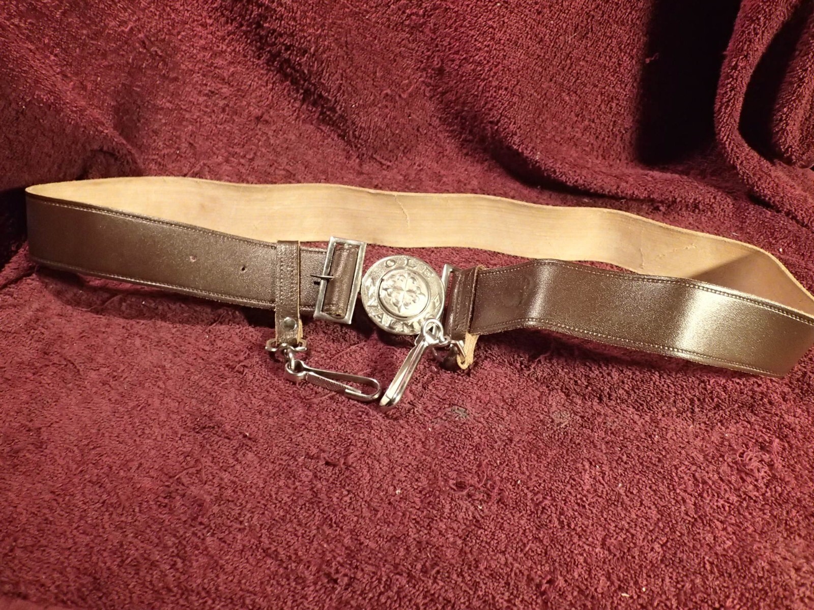 OLD VINTAGE BOY SCOUT BELT with BUCKLE OLE VALMIS FINLAND FINNISH