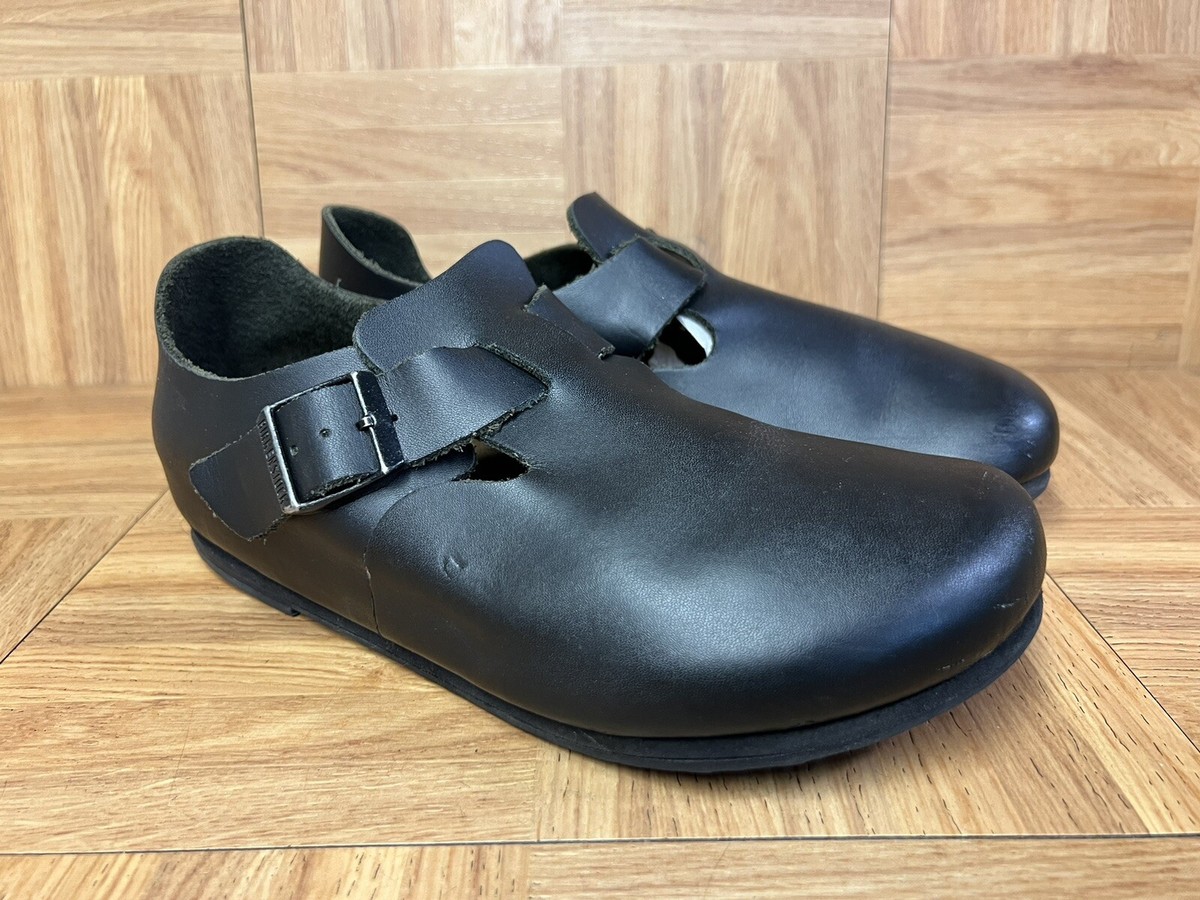 RARE🔥 Birkenstock Clog Boston Buckle Black Leather Sz 39 L8 M6