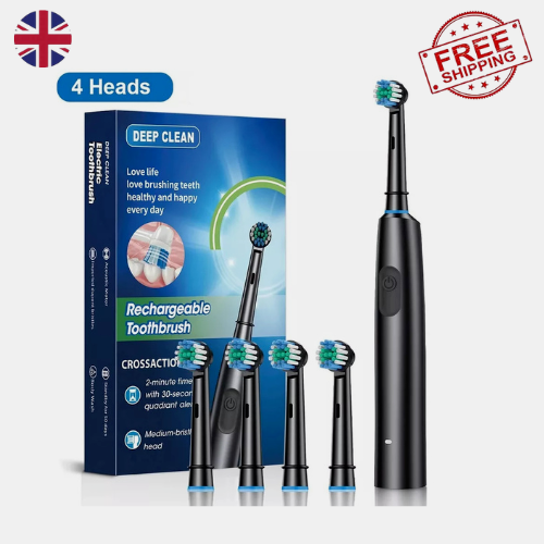 Toothbrush Electric Rechargeable Pro Rotating Brush Oral-B Heads Timer Modes USB - Picture 1 of 12