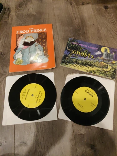 LOT of 2 I CAN READ ABOUT GHOSTS Erica Frost, frog prince GRIMM 7” Vinyl + book