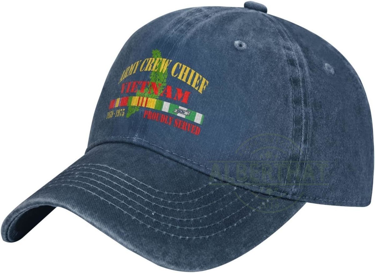 Army Crew Chief Vietnam Unisex Denim Hat Adjustable Baseball Cap
