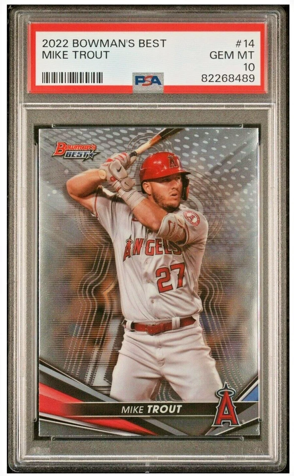 2022 Bowman's Best #14 Mike Trout PSA 10 GEM-MT Los Angeles Angels - Image 3 of 4