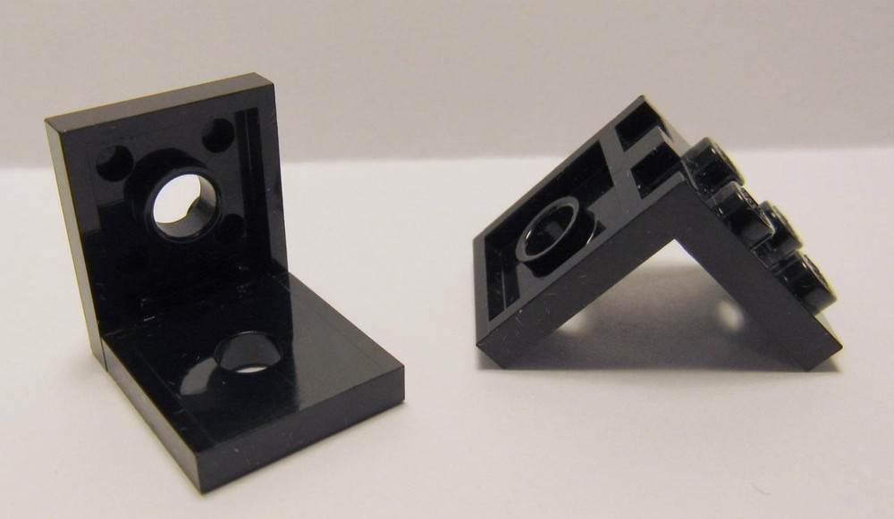 3956 LEGO Parts~ (2) Bracket 2 x 2 - 2 x 2 w 2 Holes BLACK