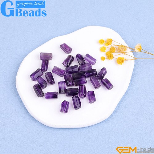 Natural Assorted Gemstone Faceted Tube Column Beads for Jewelry Making 8x12mm - Picture 88 of 192