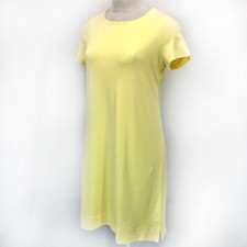 Talbots Plus Yellow Cotton Short Sleeve Boat Neck Mini Dress, Size 0X Petite
