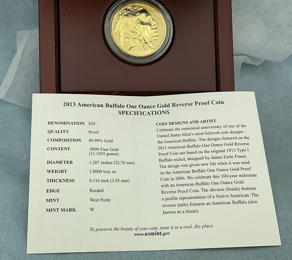 2013-W 1 oz Reverse Proof Gold Buffalo (w/Box & COA) - Image 3 of 4