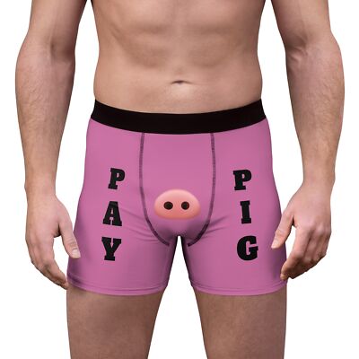 Pay pig, cuckold or small penis owners Men's Boxer Briefs, pink color boxer