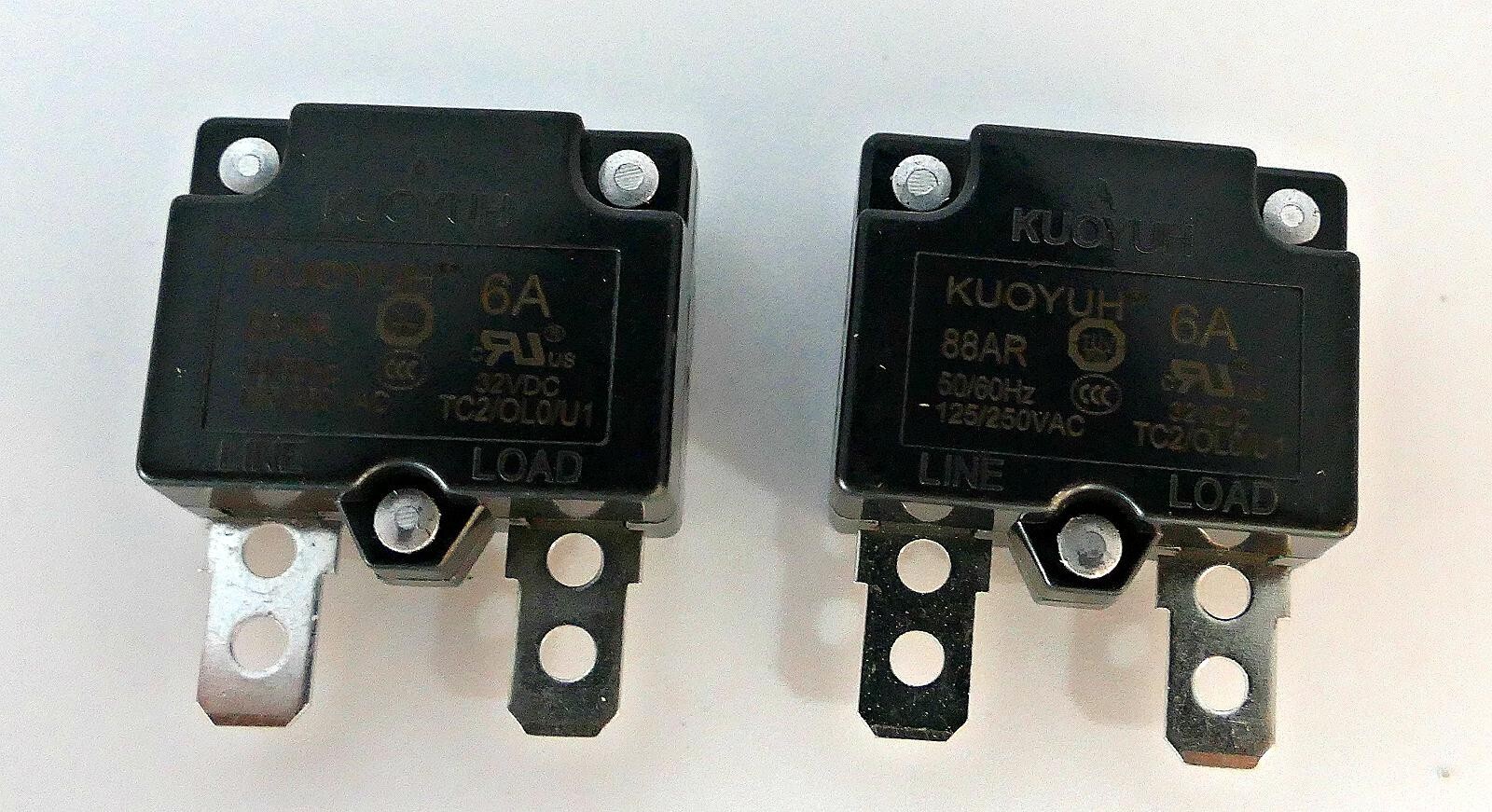 6 Amps  Circuit Breakers (2) 125/250V AC 32V  Auto Reset fast free us shipper