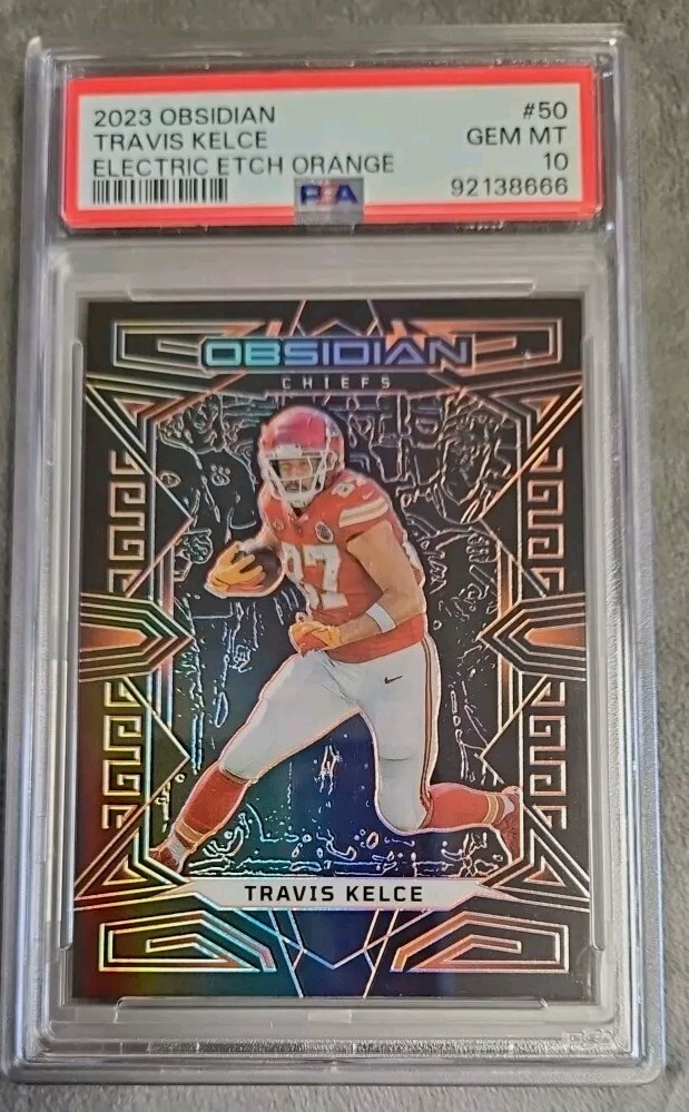 2023 PANINI OBSIDIAN 50 TRAVIS KELCE ELECTRIC ETCH ORANGE 44 2023 PANINI OBSIDIAN 50 TRAVIS KELCE ELECTRIC ETCH ORANGE 44