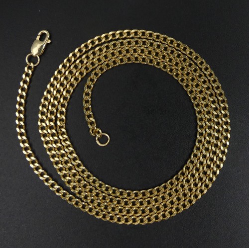 9 CT GOLD FLAT CURB LINK 61 CM CHAIN 